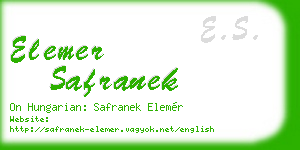 elemer safranek business card